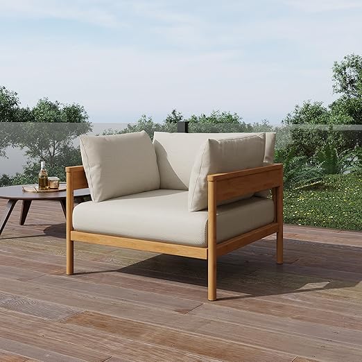 Outdoor Sectional Sofa Set 5-Seat Beige