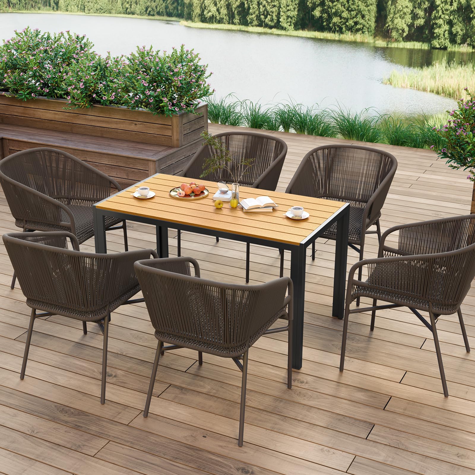 Outdoor Patio Dining Table Rectangle 43×28 Inch