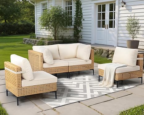 7-Piece Outdoor Sectional Sofa Set with Coffee Table