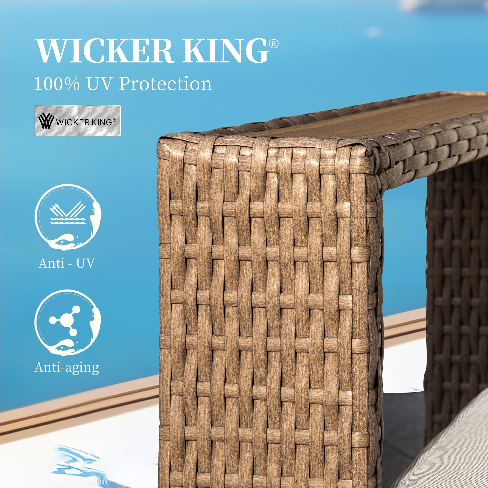 U-Shaped Rattan Wicker Sectional Sofa Set