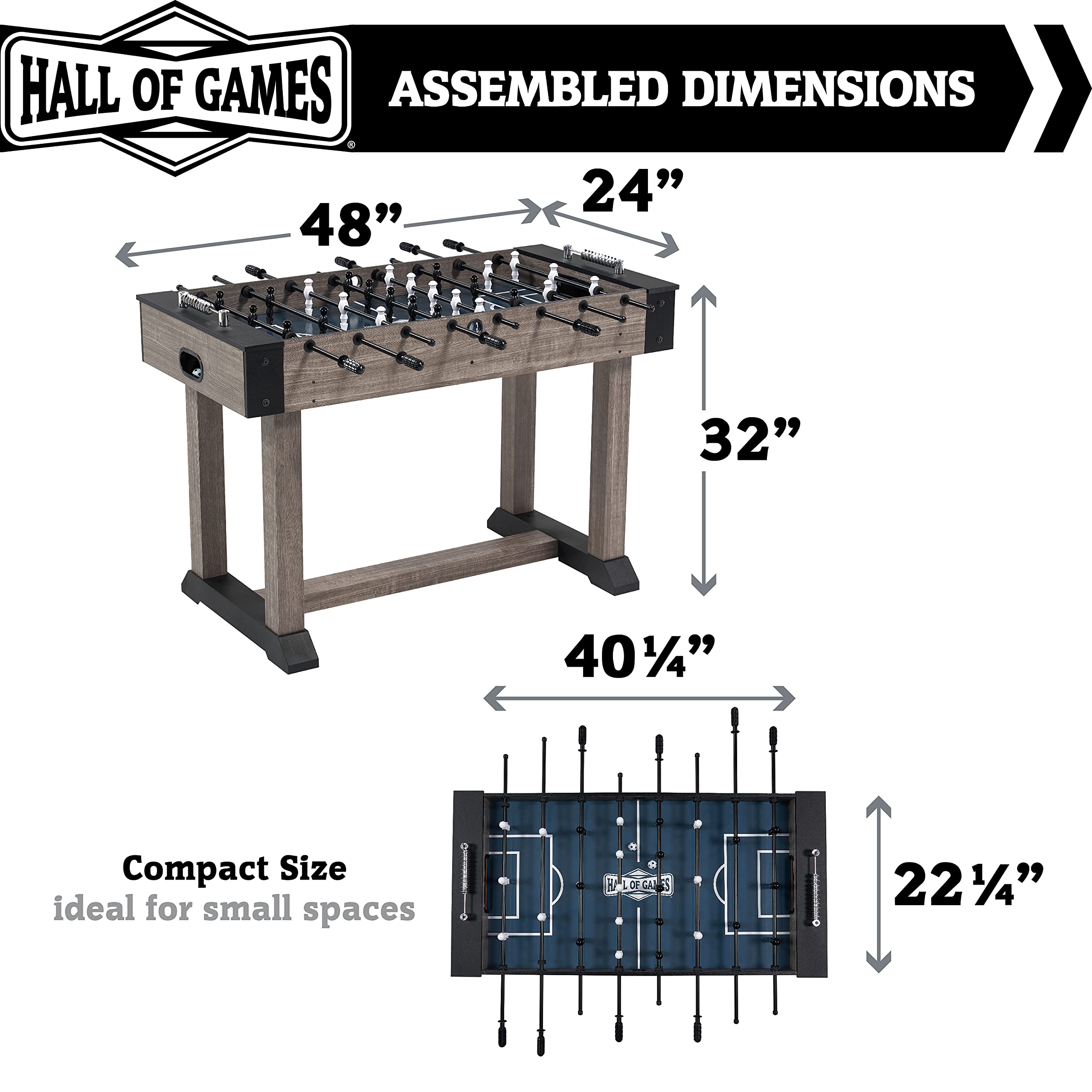 48" Foosball Table with Soccer Balls