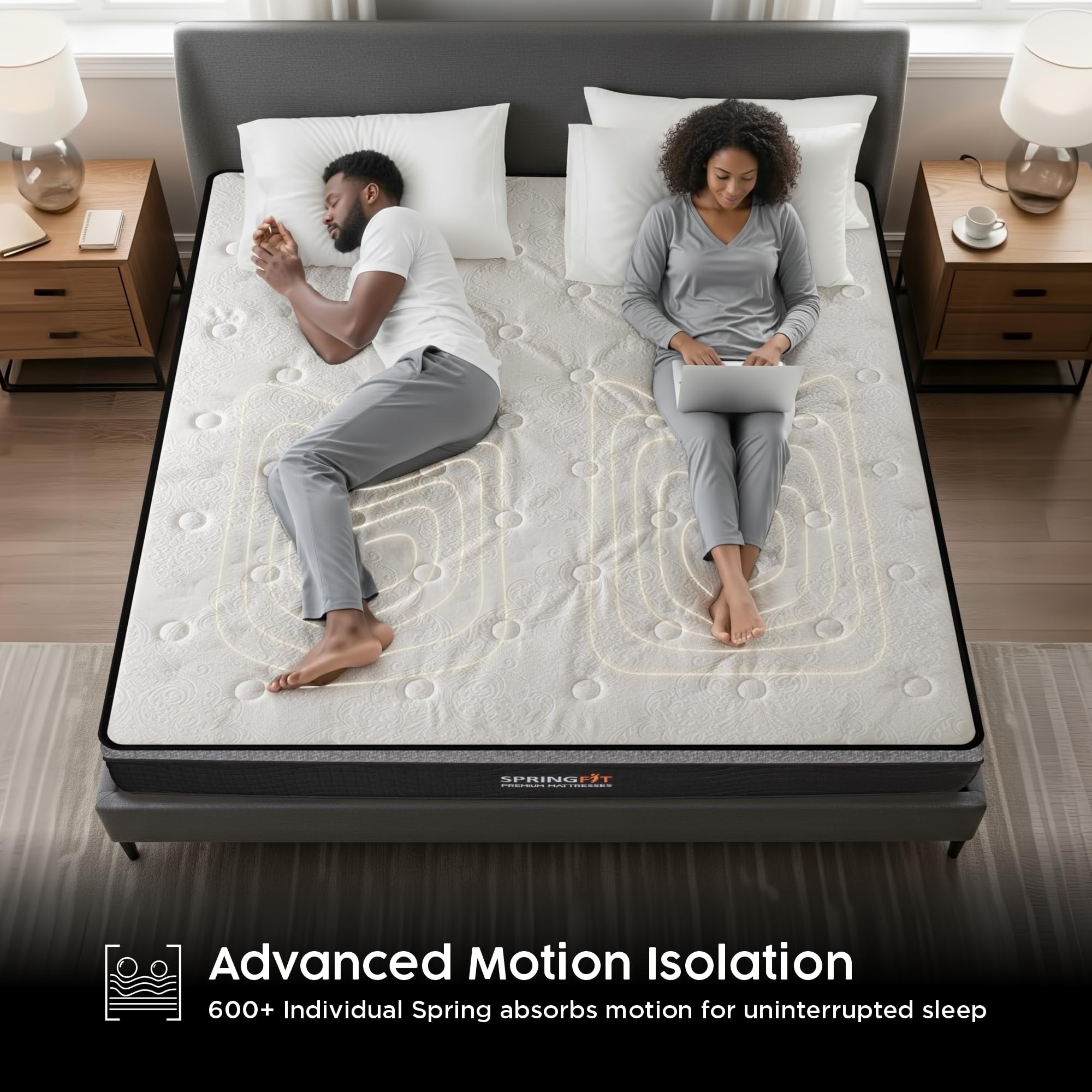 Hybrid Pocket Spring Mattress 10 Inch Medium Firm Full