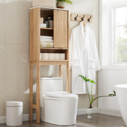 Over The Toilet Storage Cabinet with Fluted Sliding Door