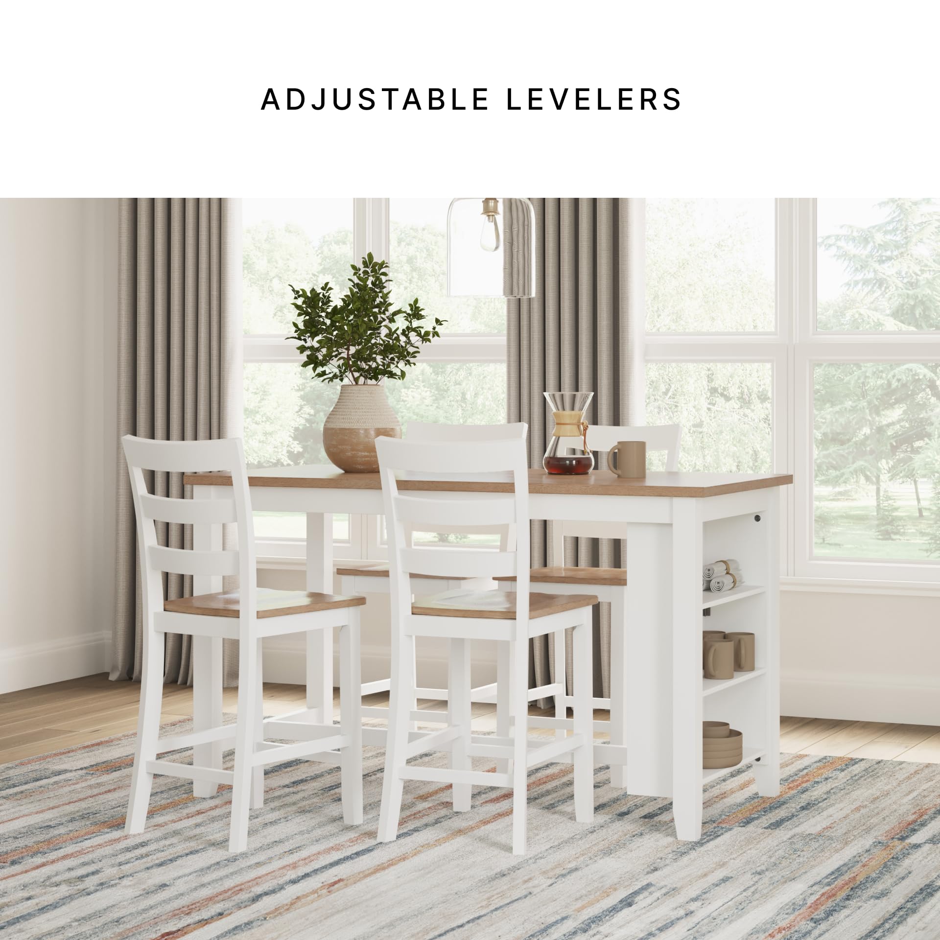 Counter Height Dining Set with Upholstered Stools
