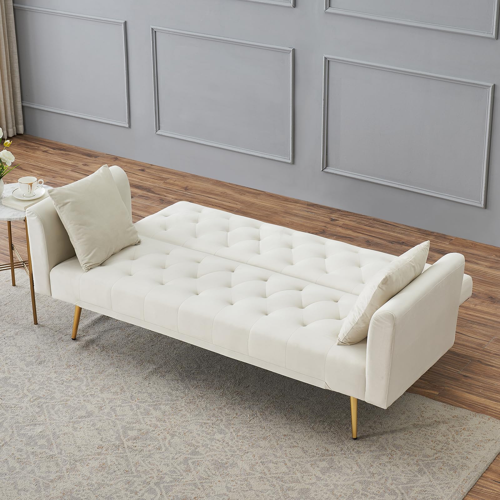 Velvet Sofa Bed Convertible Sleeper Couch