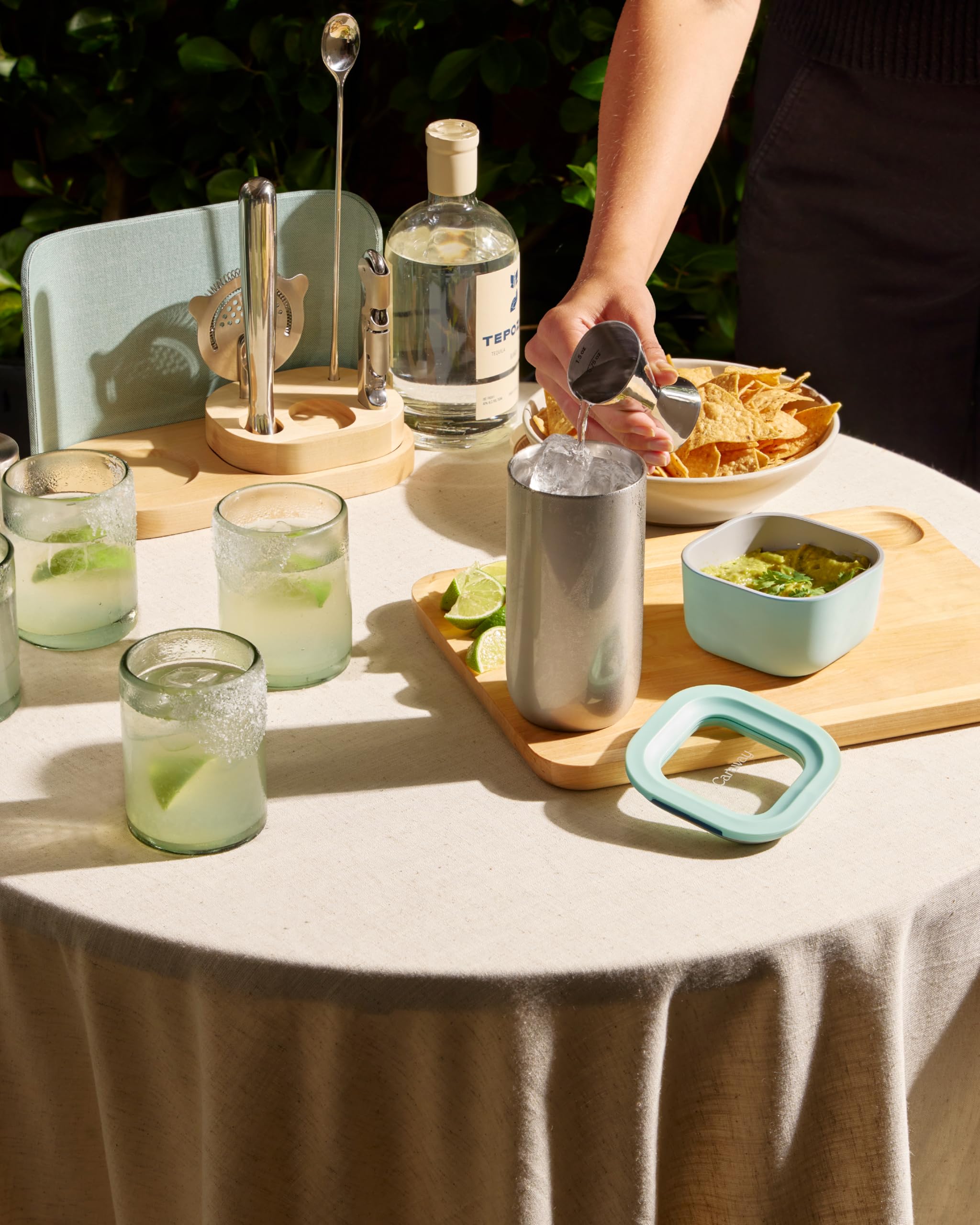 9-Piece Complete Bar Set - Cocktail Shaker, Jigger, Muddler, Wine Key & Organizer