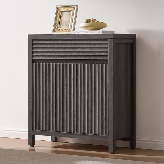 Fluted Buffet Cabinet with Storage - 87" Sideboard with Drawers and Adjustable Shelves