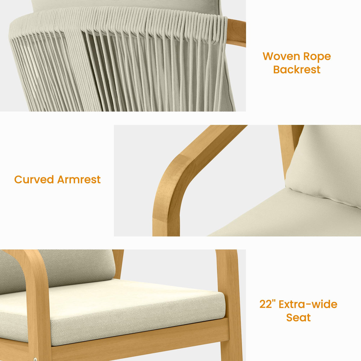 7-Piece Outdoor Dining Set with Acacia Wood Frame