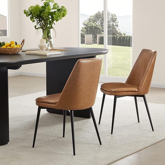 Mid-Century Padded Dining Chair Set of 2