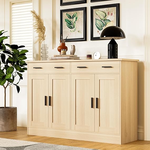 White Buffet Cabinet with Storage