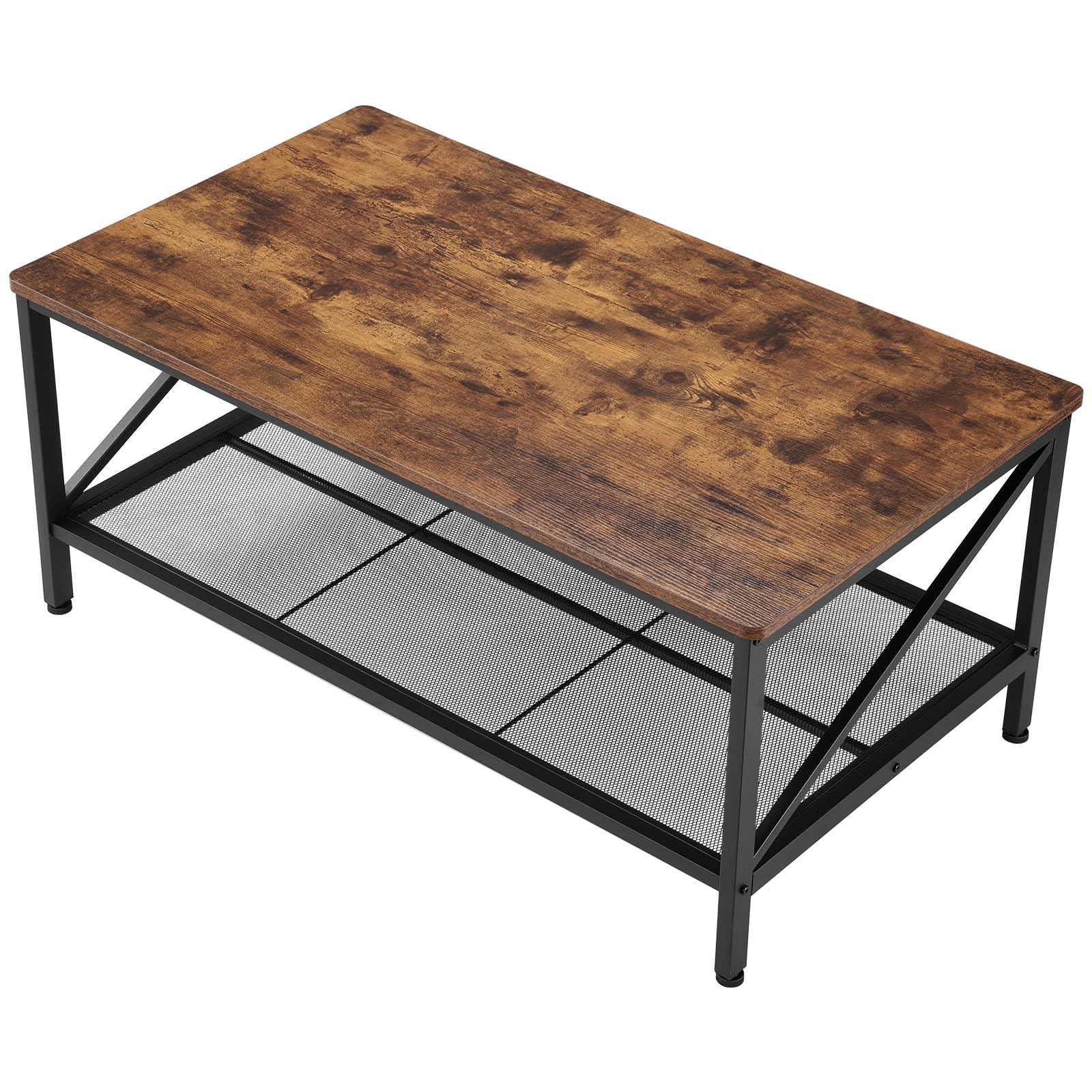 3-Piece Industrial Coffee Table Set with End Tables