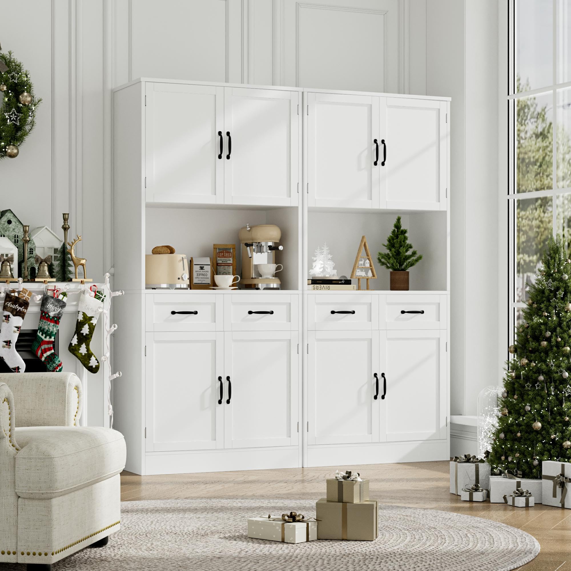 71" Tall Kitchen Pantry Storage Cabinet