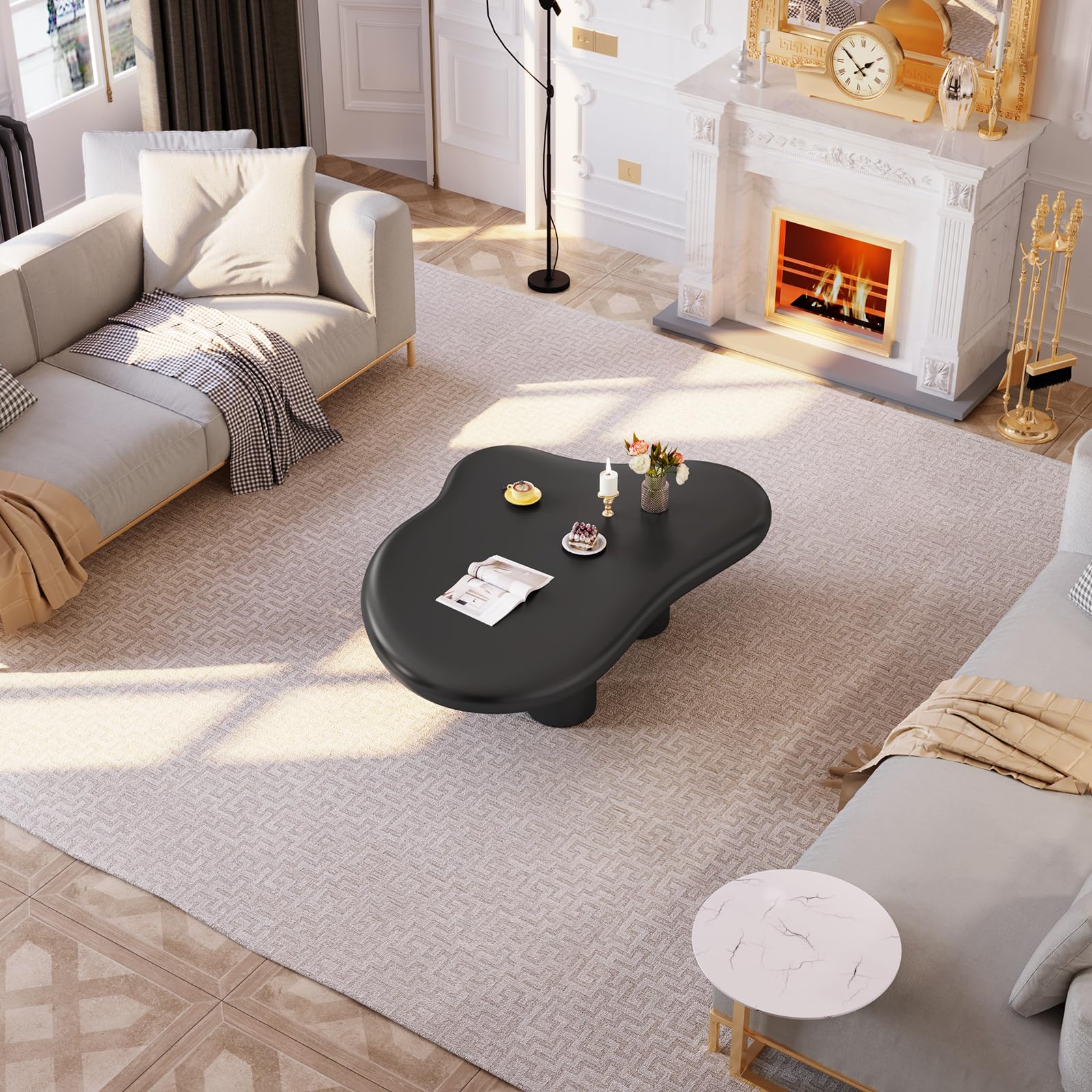 Cloud-Shaped Coffee Table with 4 Legs
