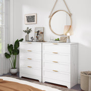 White 4 Drawer Dresser with Golden Handles