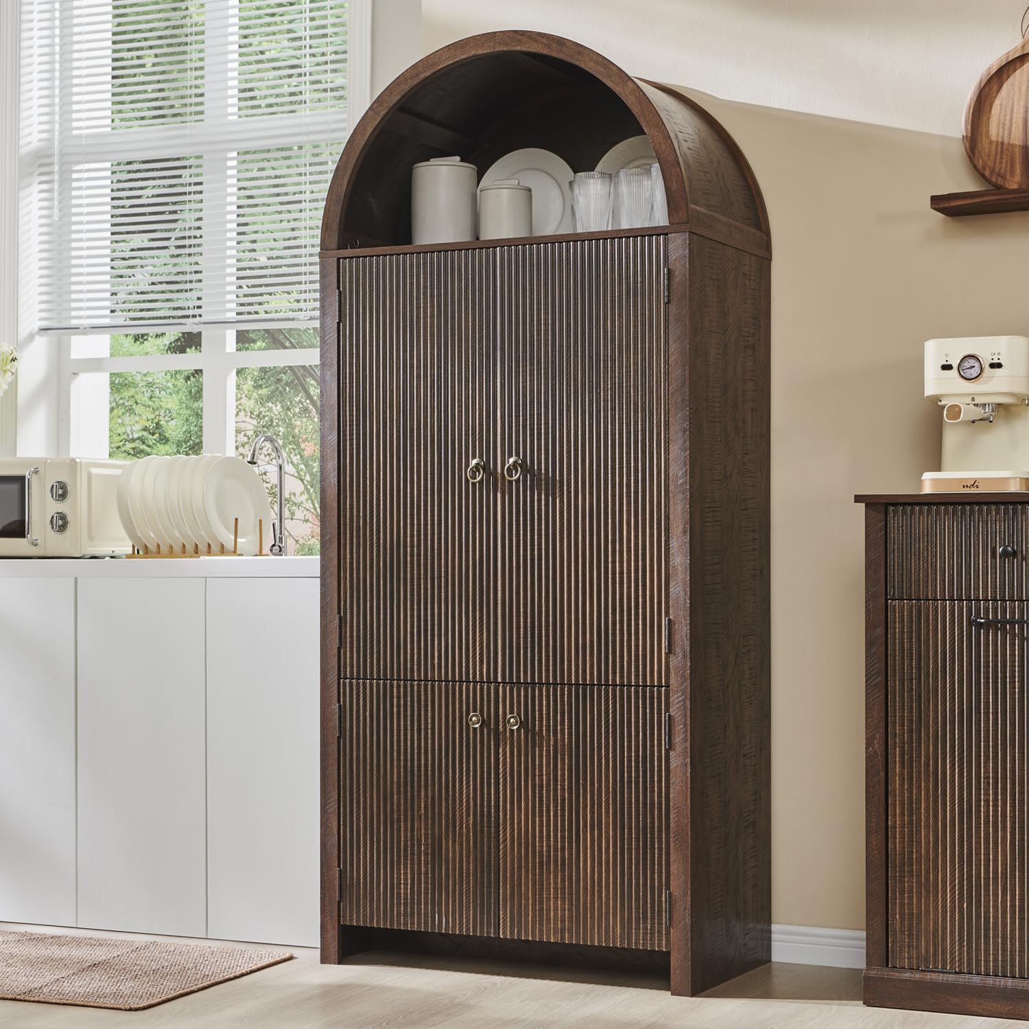 Tall Arched Kitchen Pantry Cabinet