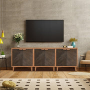 Carved Wood Accent Cabinet with 2 Doors