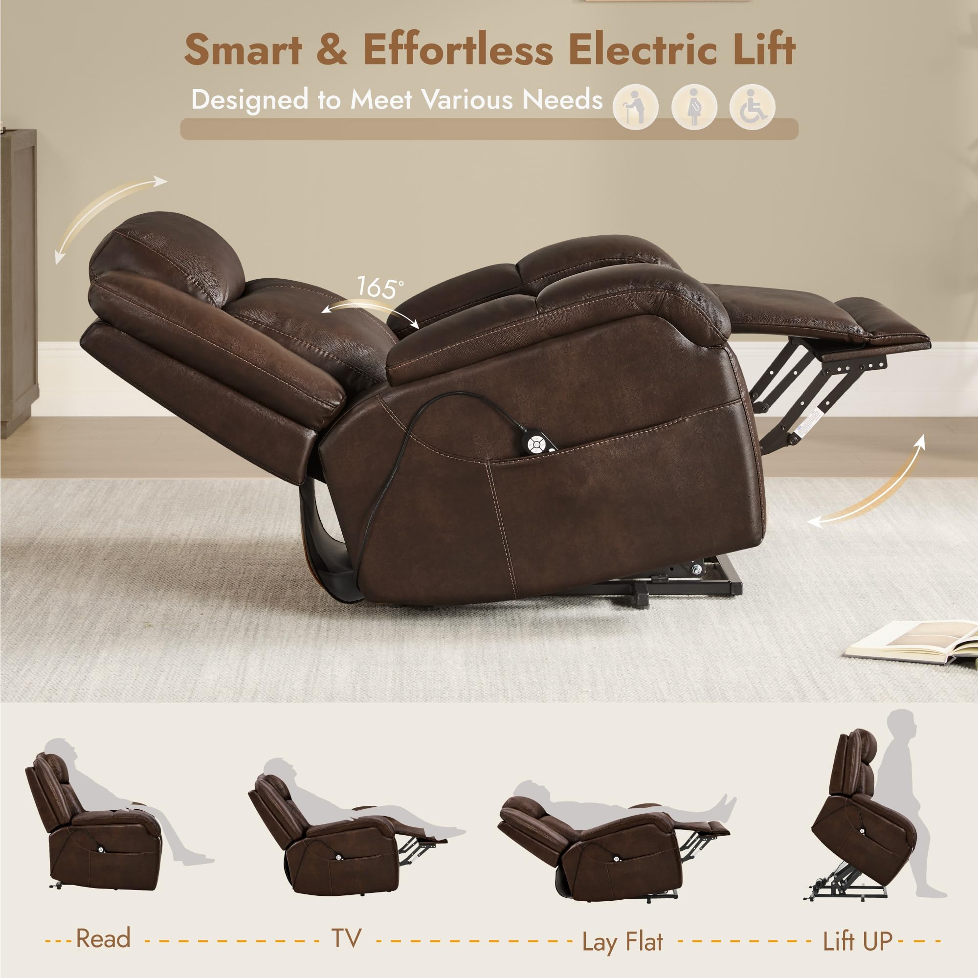 Power Lift Recliner Chair with Heat and Massage