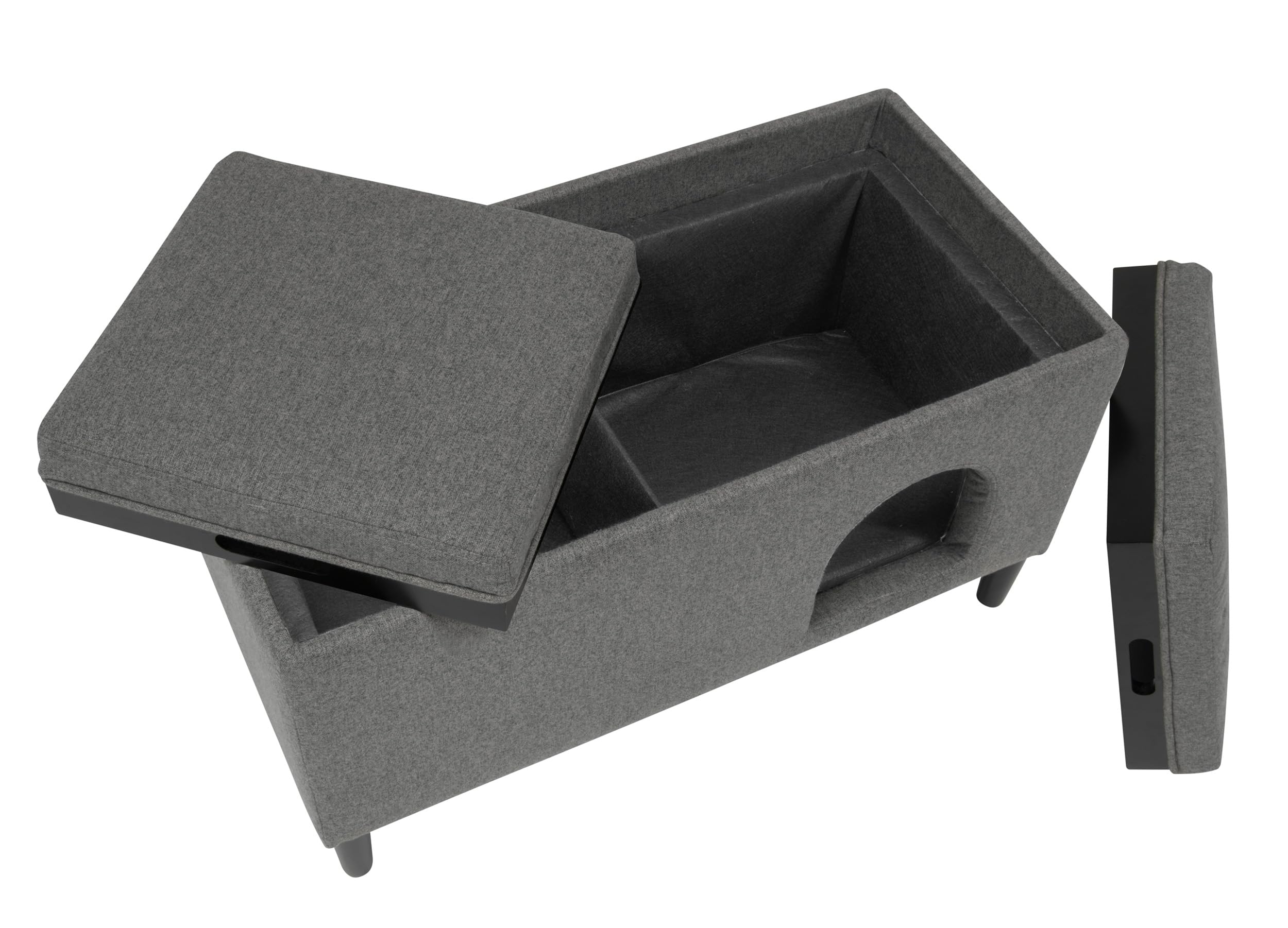 32-Inch Modern Dual-Purpose Ottoman Multi-Cat Bed