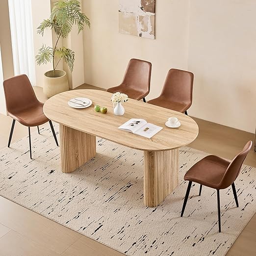 70.9" Dining Table for 4-6 with Pre-Assembled Base