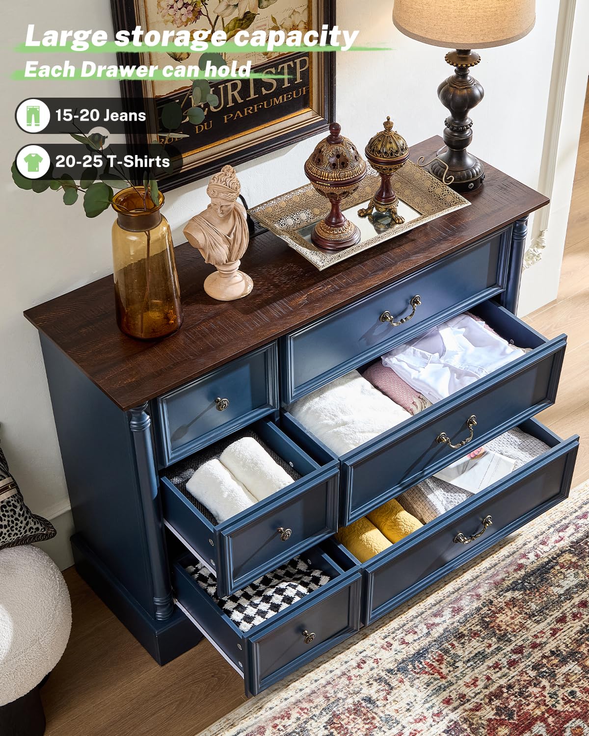 6-Drawer Dresser with Charging Station
