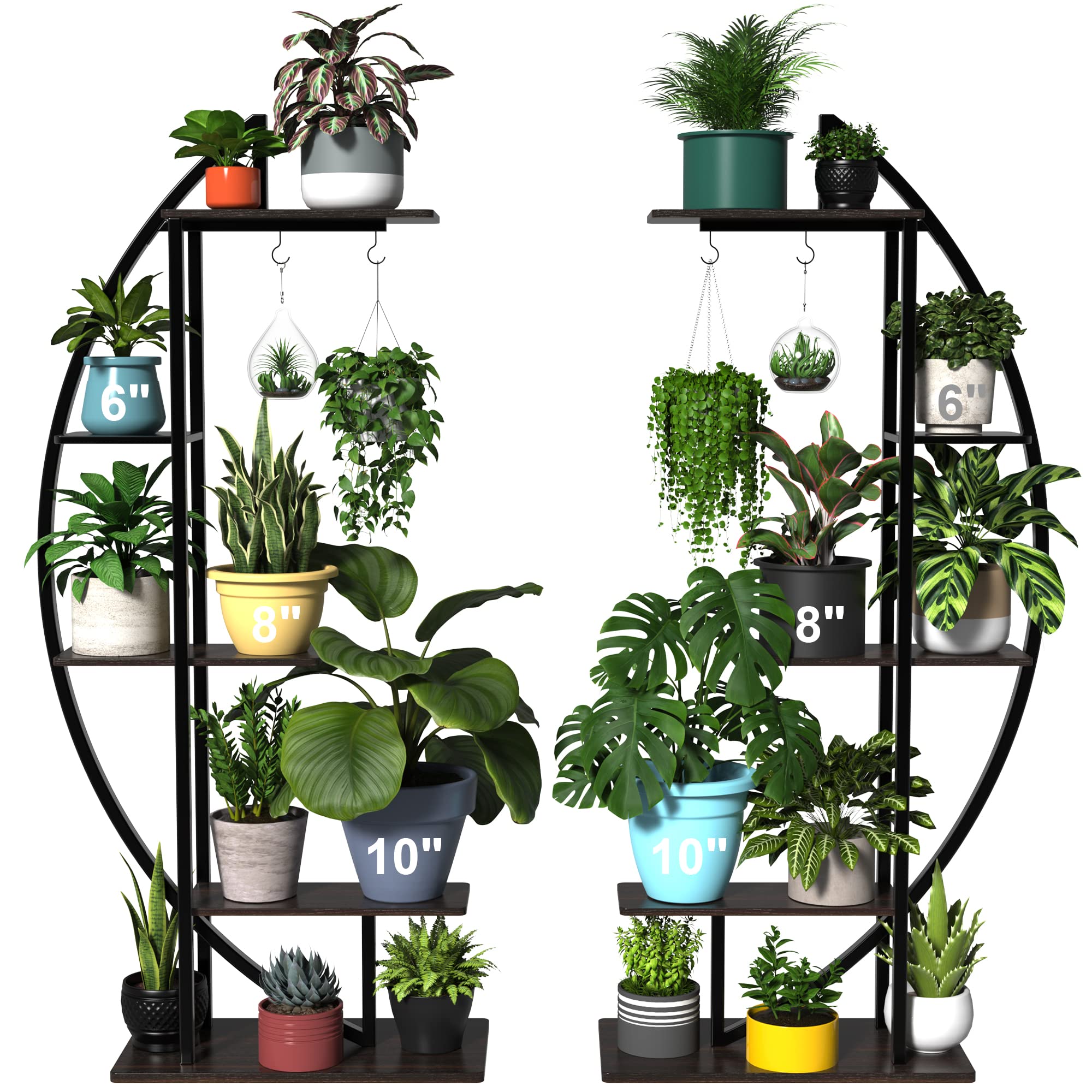 5-Tier Metal Plant Stand 71" Indoor Outdoor