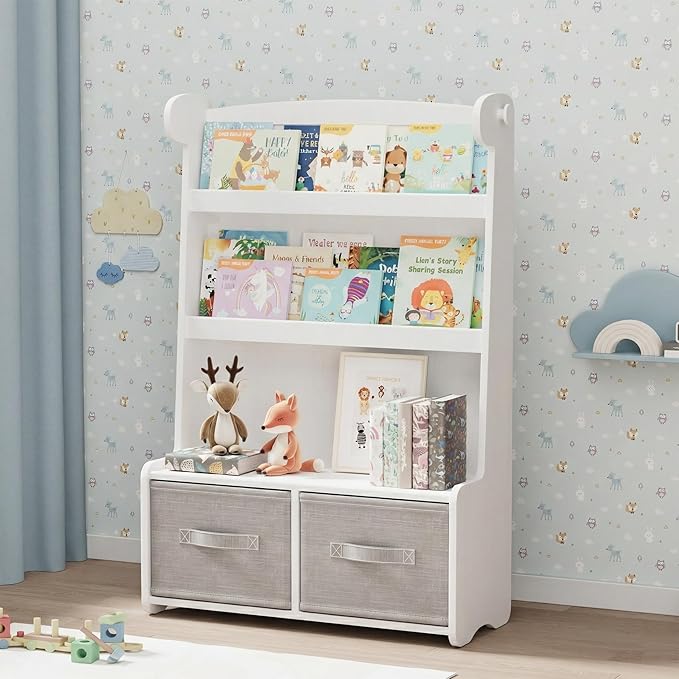 Giraffe Kids Bookshelf and Toy Storage Organizer