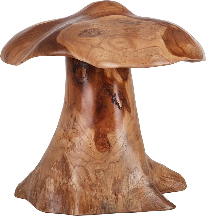 Teak Mushroom Sculpture 15 Inch
