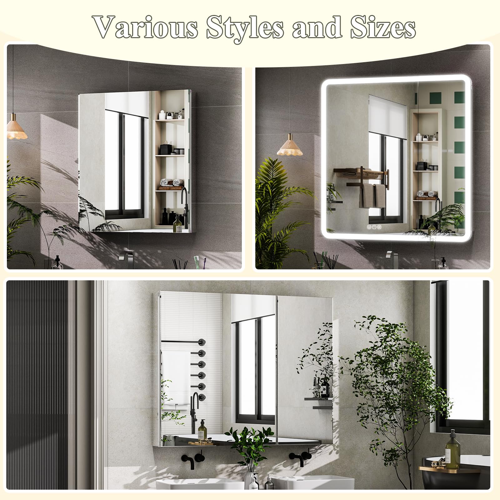 LED Bathroom Medicine Cabinet Mirror 30x32
