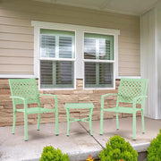 3-Piece Outdoor Patio Bistro Dining Set with Square Table