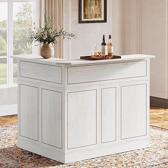 L-Shaped Bar Cabinet with Stemware Racks