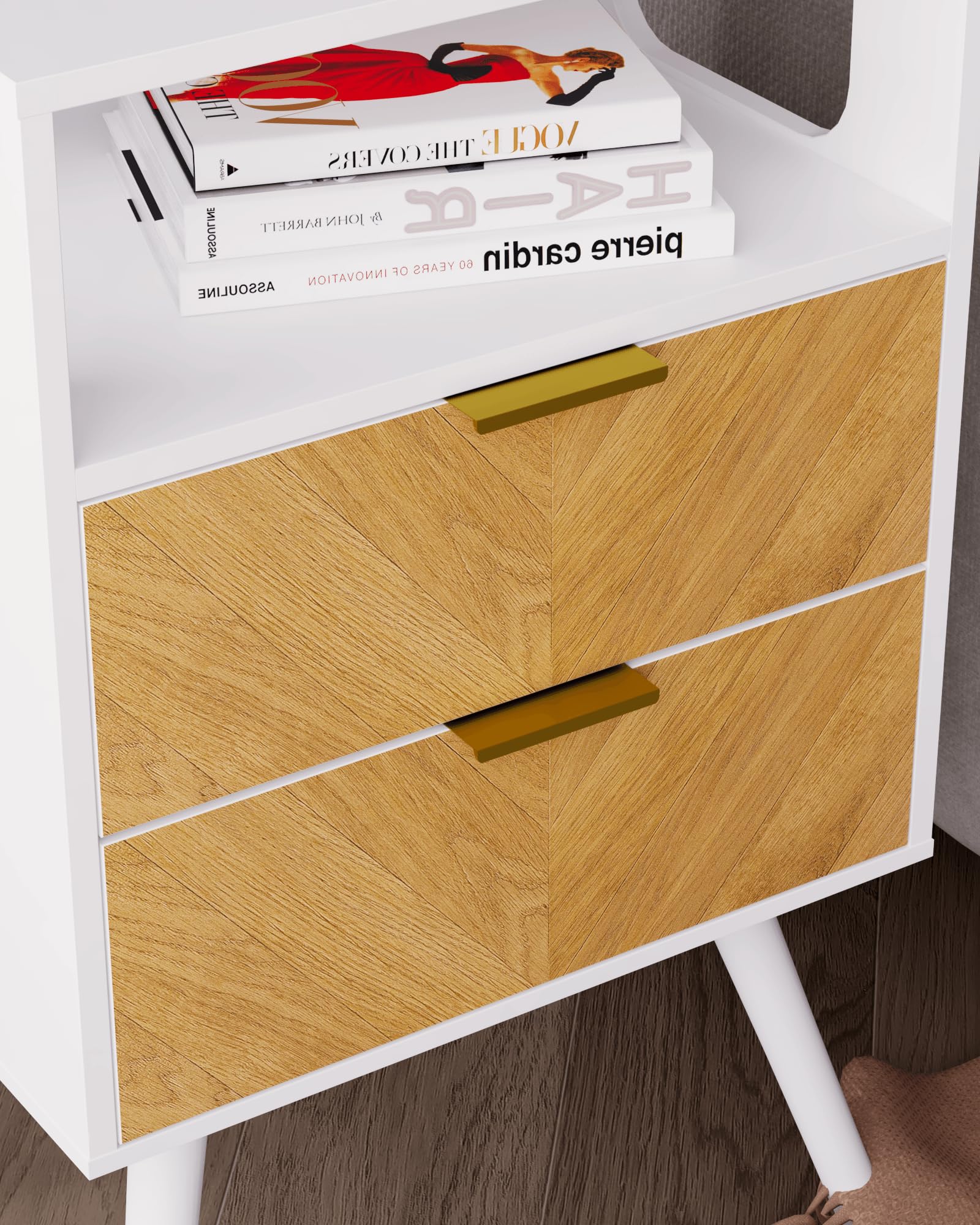 Farmhouse Nightstand with 2 Drawers