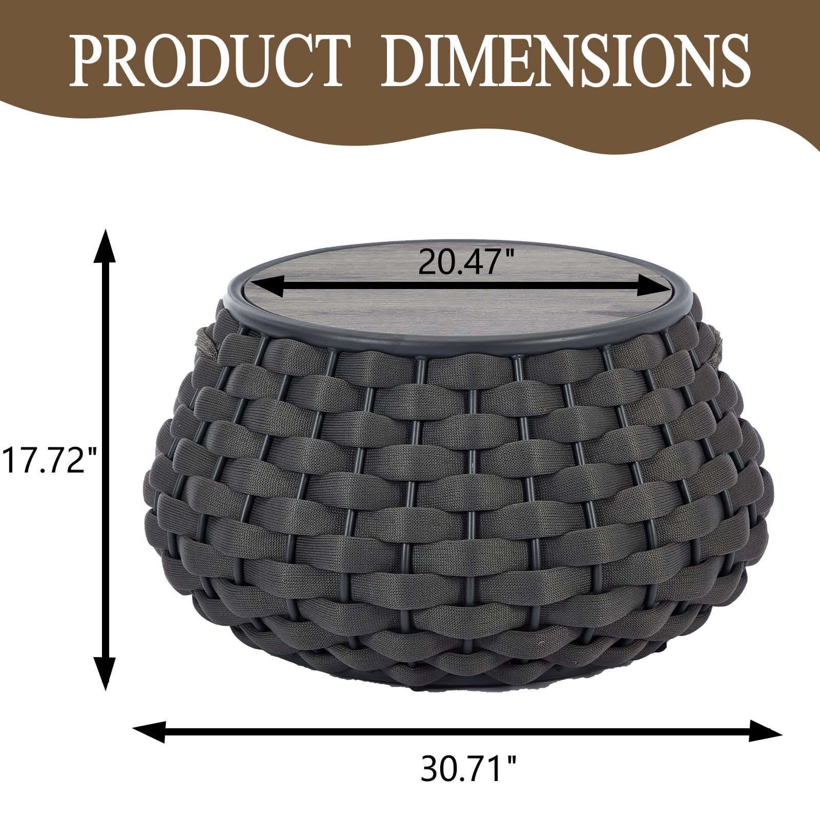 Outdoor Side Table with Removable Lid