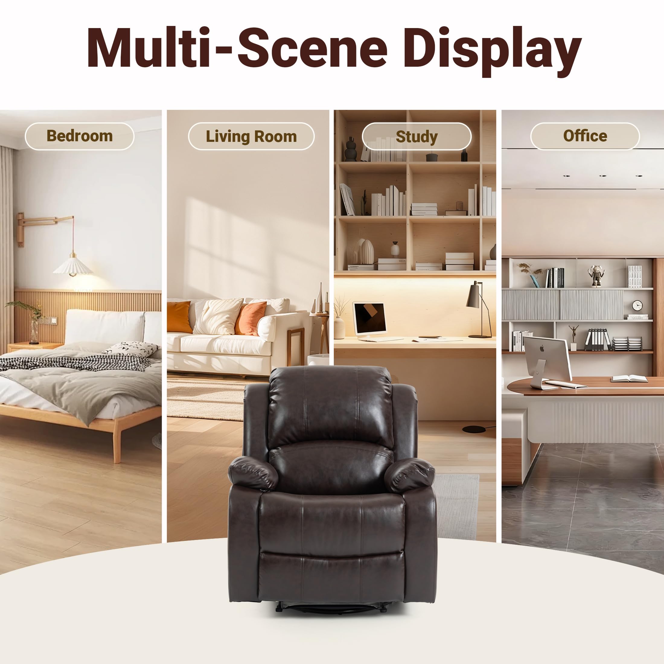 Manual Recliner Chair with Adjustable Push Back