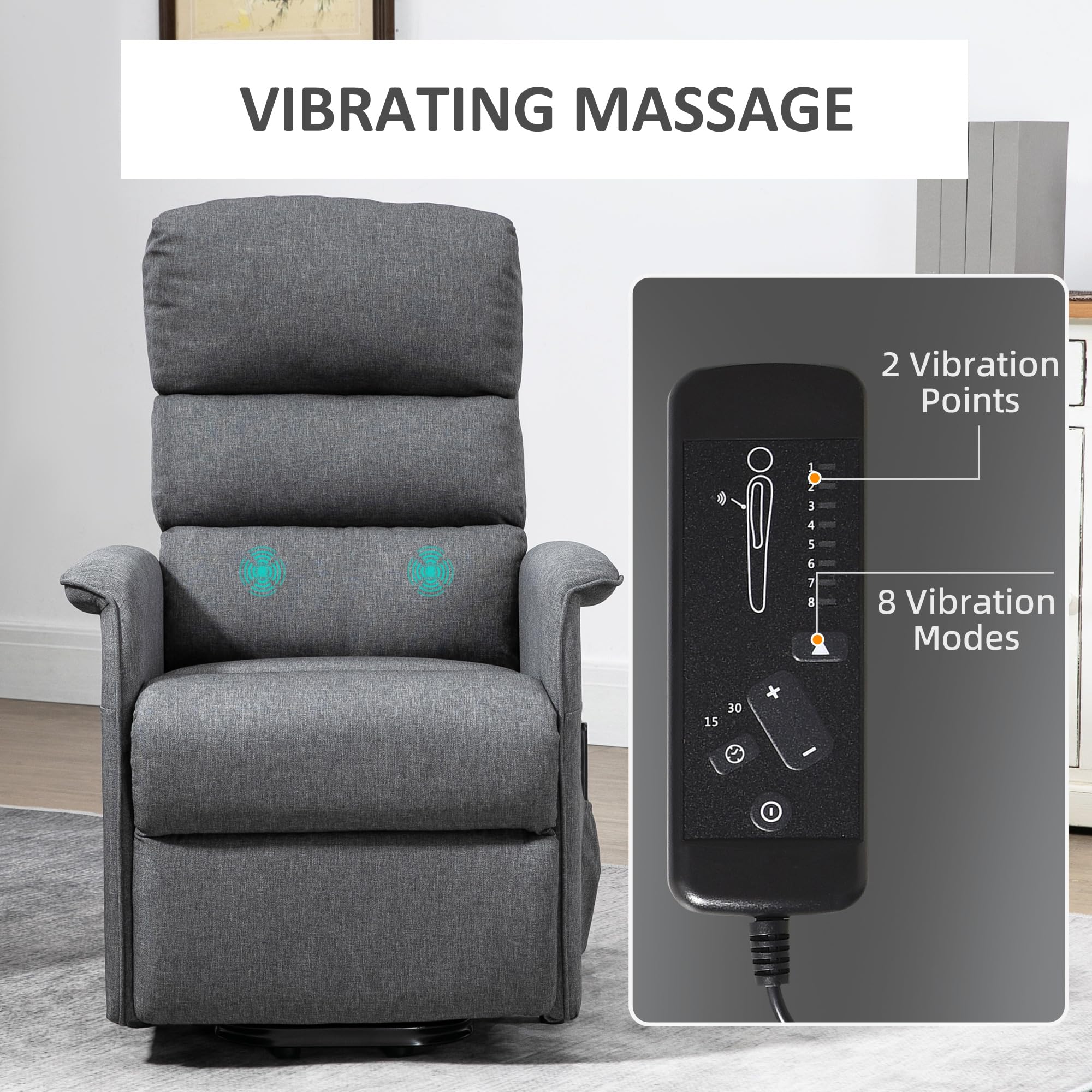 Power Lift Recliner Chair with Vibration Massage