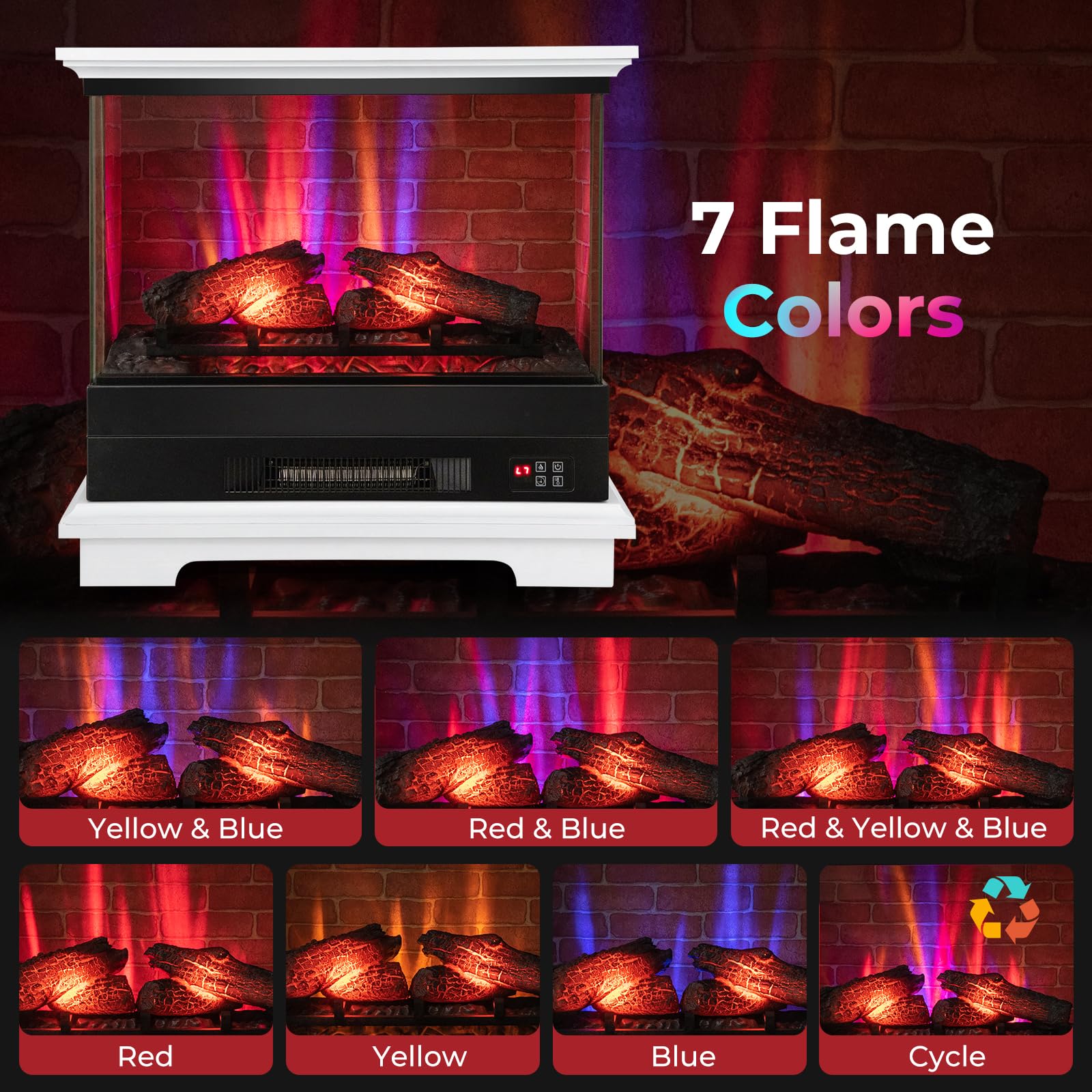27" Electric Fireplace with Remote