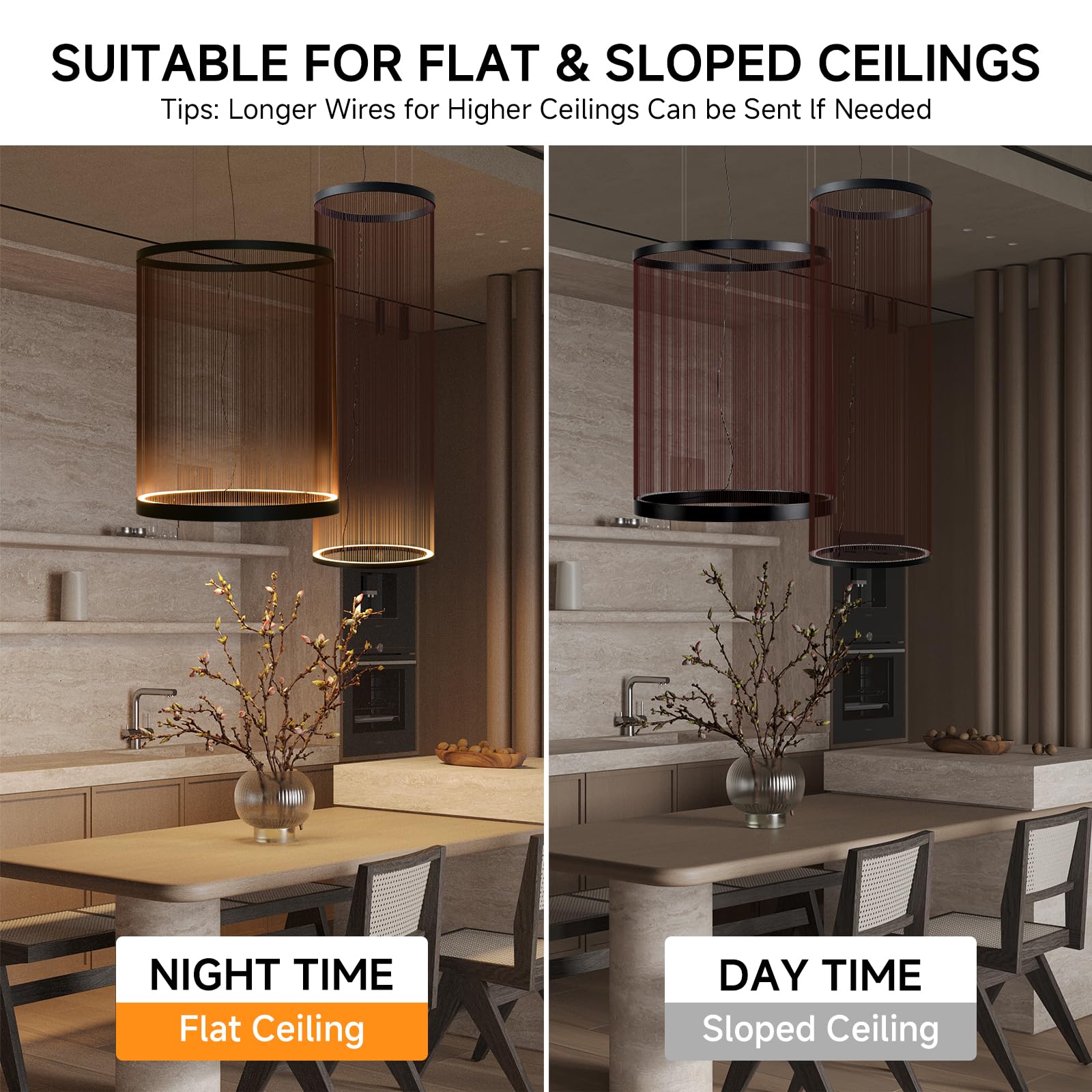 Large Boho Pendant Light - Dimmable LED Hand Woven Fixture