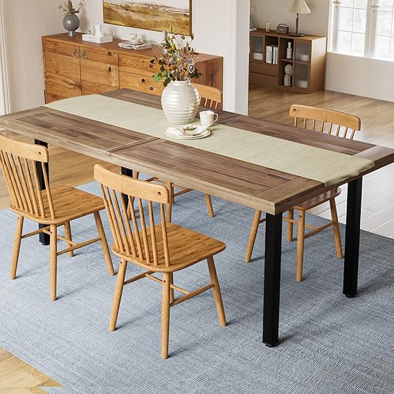 70" Acacia Wood Dining Table for 6-8 People