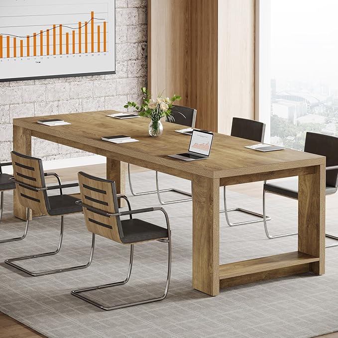 7 ft Conference Table for 6-8 People - Modern Rectangle Meeting Desk