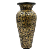 24 Inch Mosaic Floor Vase - Terracotta Cylinder with Gold and Black Glass