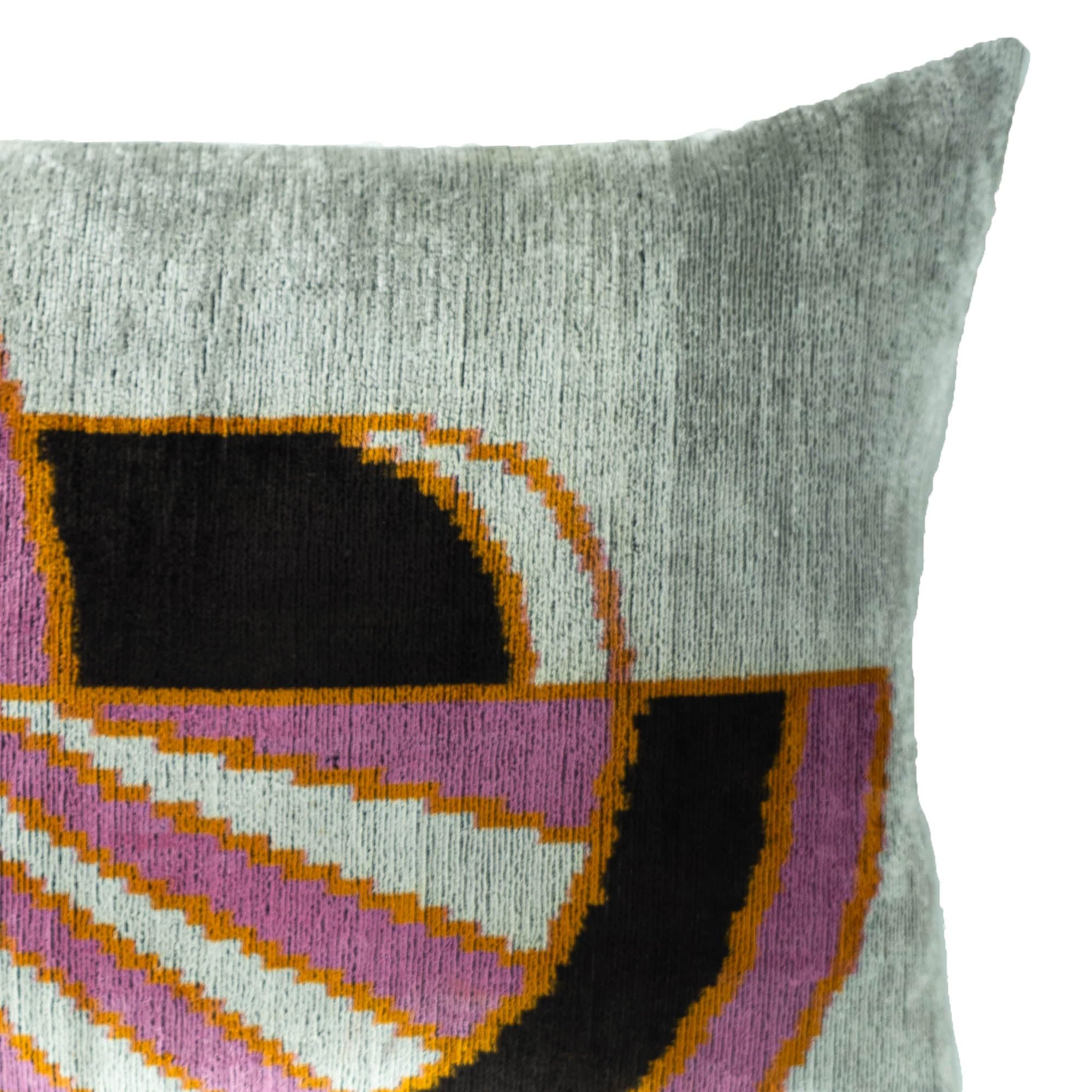 Deco Silk Velvet Ikat Throw Pillow Cover