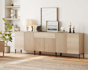 94.5" Fluted Buffet Sideboard Cabinet with Storage