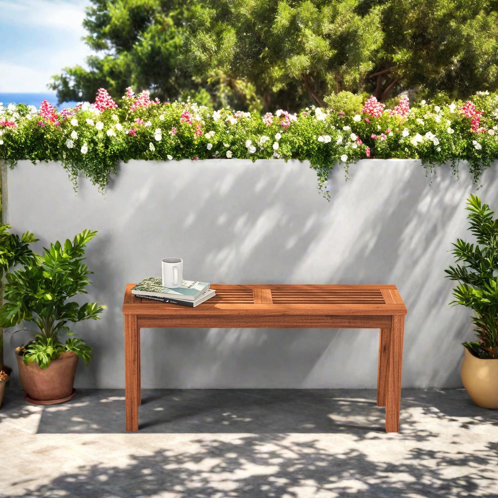 Wooden Outdoor Bench 2-Person