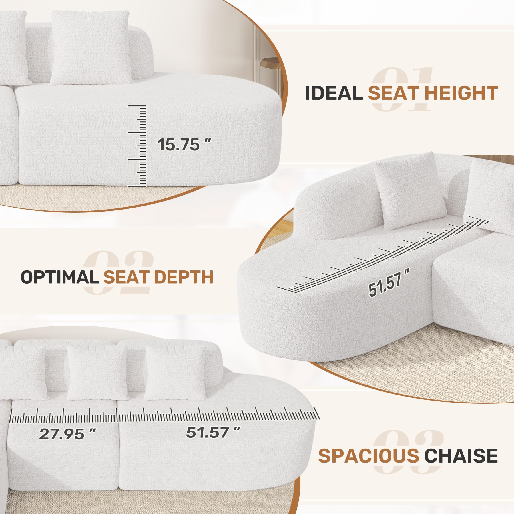 Modern L-Shape Sectional Sofa with Chaise