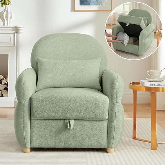 Accent Chair with Storage Ginger Yellow 33.5"