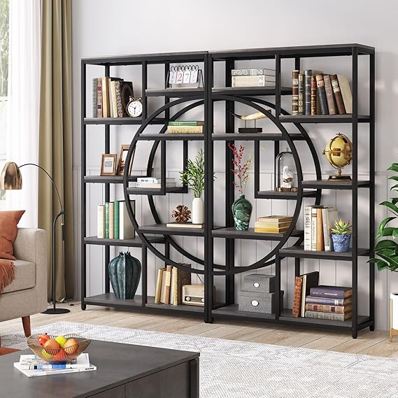 5-Tier Industrial Bookshelf Storage Organizer