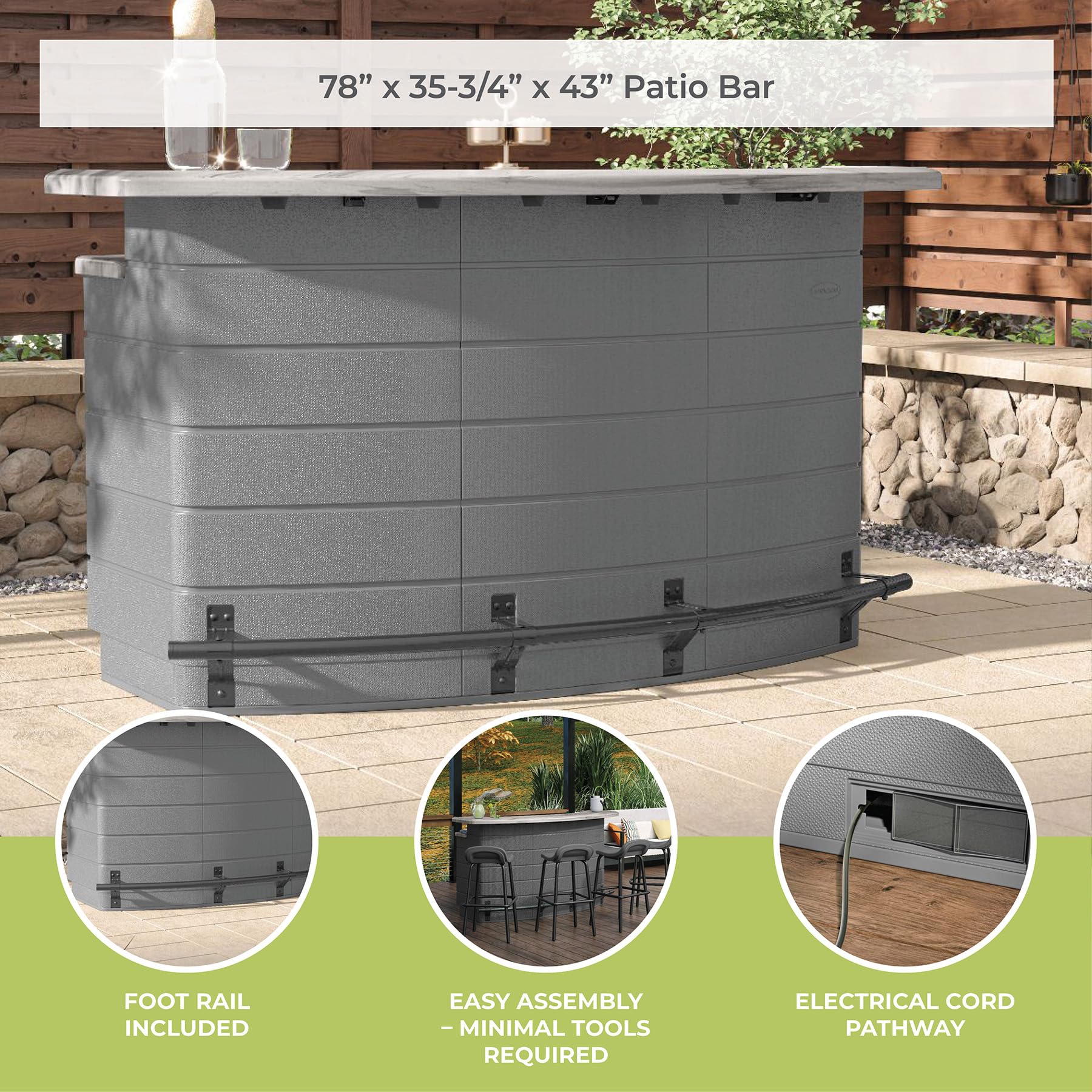 Outdoor Entertainment Bar with Storage