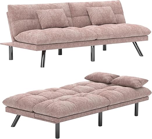 Convertible Futon Sofa Bed 70 Inch Chenille Fabric