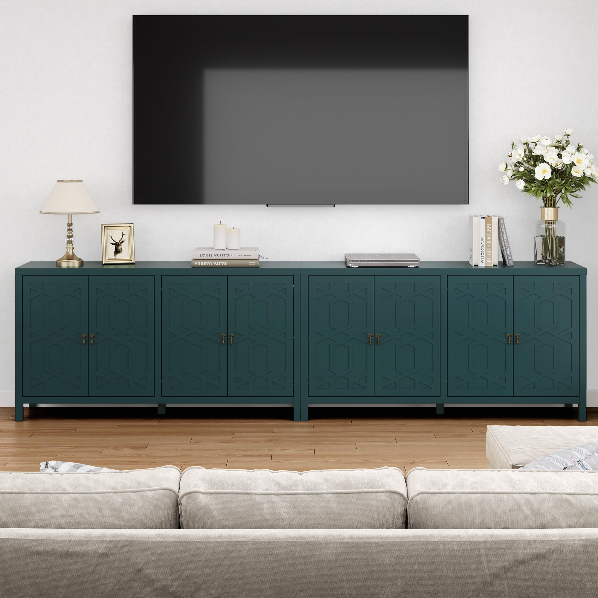 Modern Sideboard Buffet Cabinet 60" Forest Green