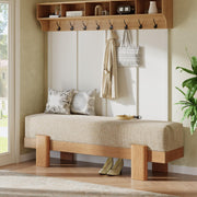 55-Inch Upholstered Entryway Bench with Fabric Padded Seat