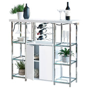2-Door Bar Cabinet with Wine Storage and Stemware Rack